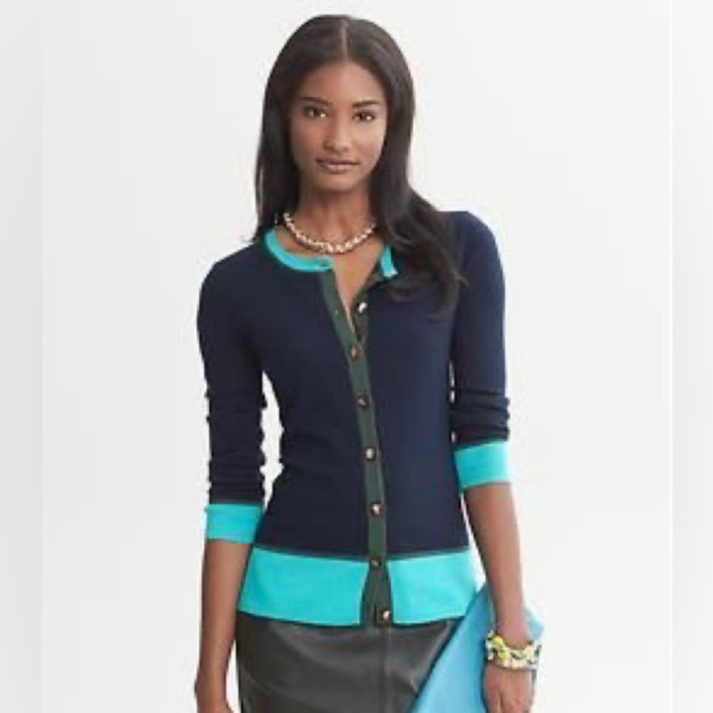 Banana Republic Issa London Collection Color Block Cardigan M